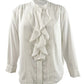 Calvin Klein Women's Plus Size Ruffled Button-Front Top White Size 3 Extra Large
