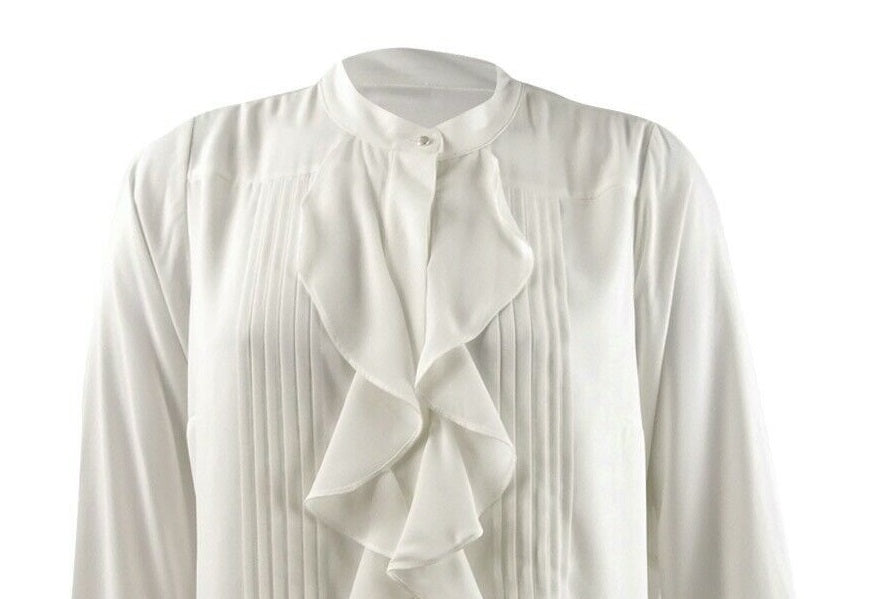 Calvin Klein Women's Plus Size Ruffled Button-Front Top White Size 3 Extra Large