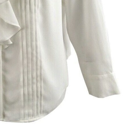 Calvin Klein Women's Plus Size Ruffled Button-Front Top White Size 3 Extra Large