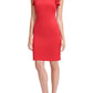 Tommy Hilfiger Women's Plus Size Sheath Flutter Sleeve Dress  Red Size 22