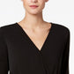 NY Collection Women's Petite Belted Jumpsuit Black Size Medium