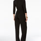 Ny Collection Women's Petite Belted Jumpsuit Black Size Petite Large