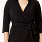 Ny Collection Women's Plus Size Faux-Wrap Maxi Dress Black Size 1X