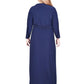NY Collection Women's Plus Faux Wrap Maxi Dress Navy Size 1X