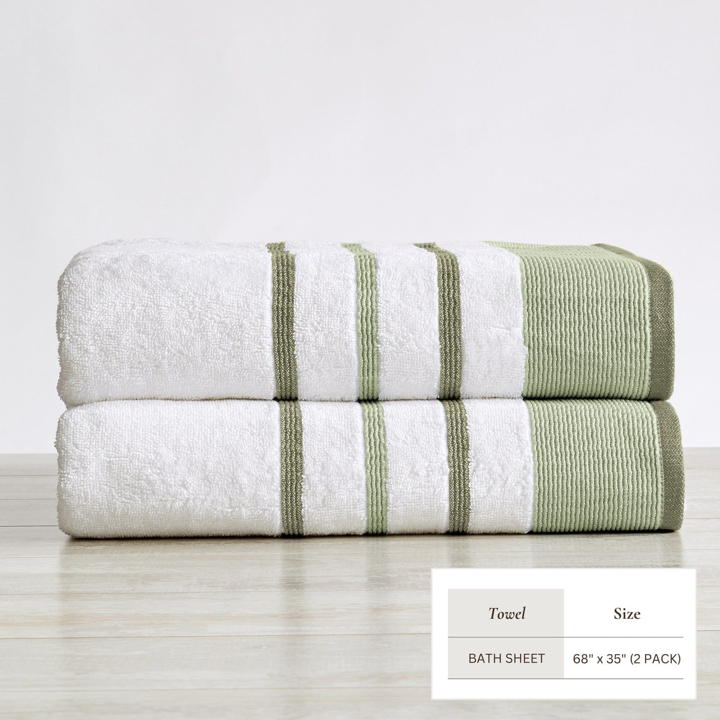 Decorative Cotton Stripe Bath Towel Set - Noelle Collection