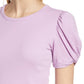 1.State Women's Pullover Top Ribbed Crewneck Violet Size M
