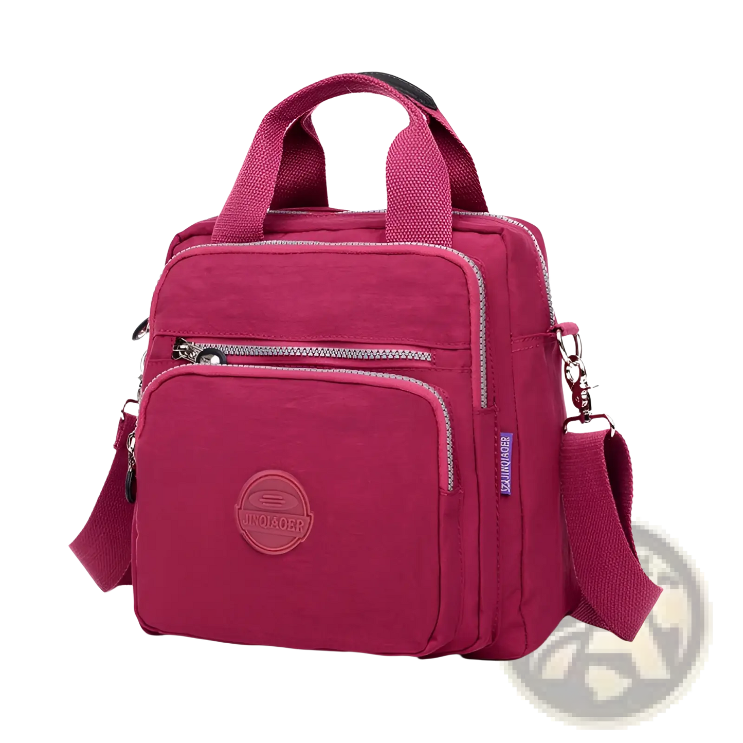 Magenta Multi-functional Nylon Crossbody Bag 25cm