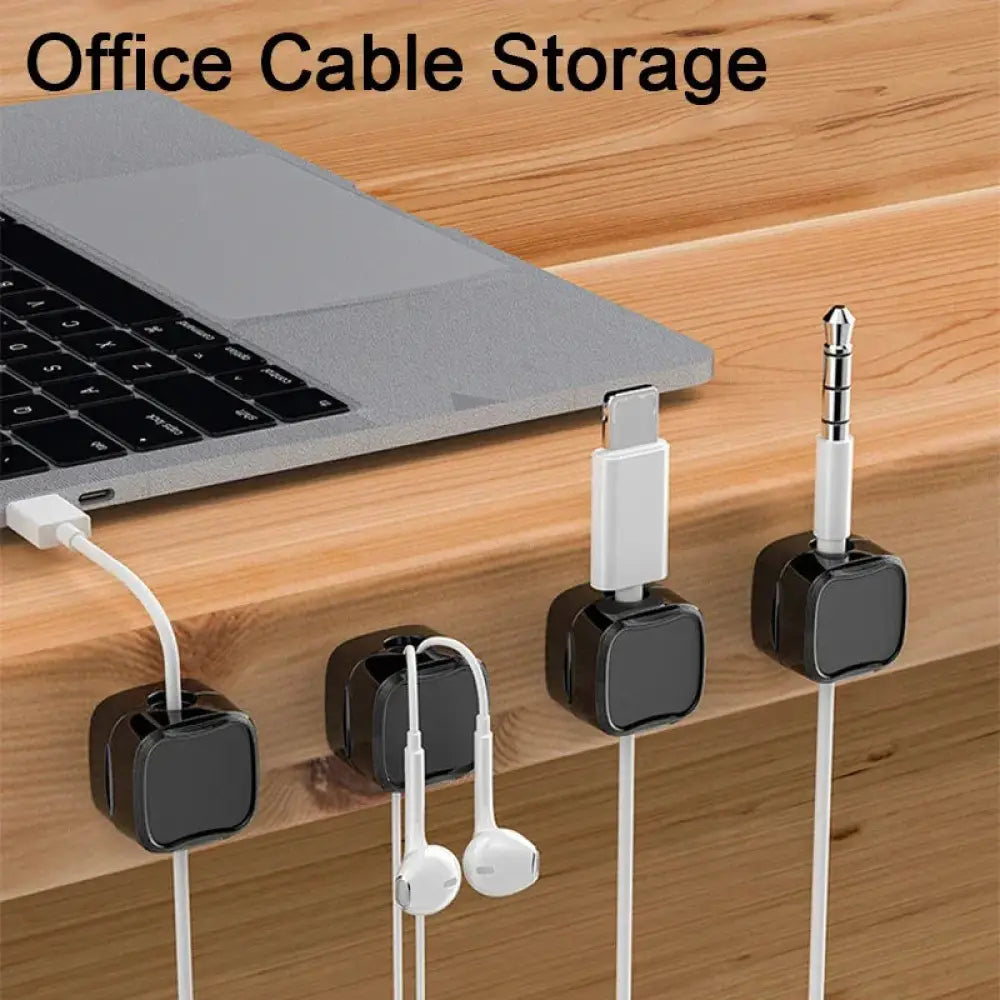 Magnetic Square Under Desk Cable Organizer and Cord Clip