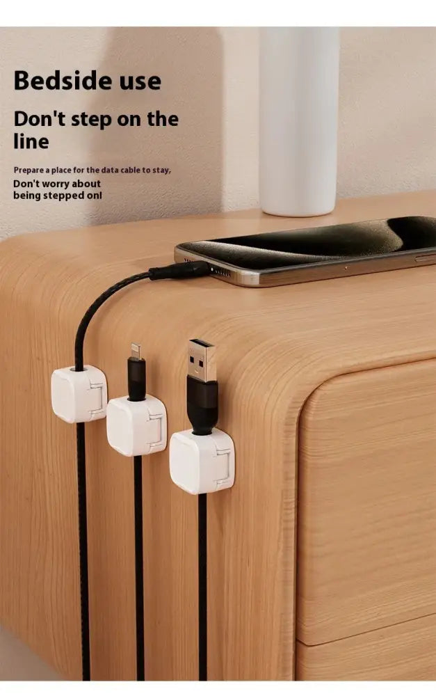 Magnetic Square Under Desk Cable Organizer and Cord Clip