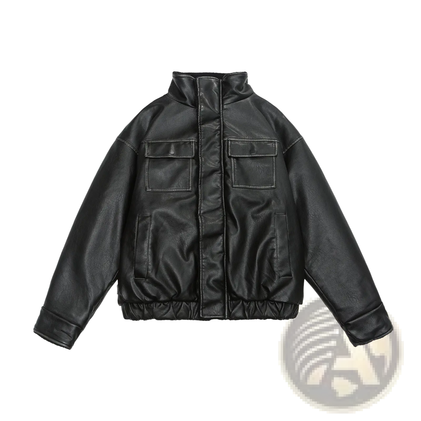 Maillard Leather Bomber Jacket with Shearling Lining