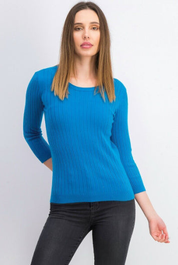 Maison Jules Women's Ribbed Crew-Neck Sweater Green Size Medium