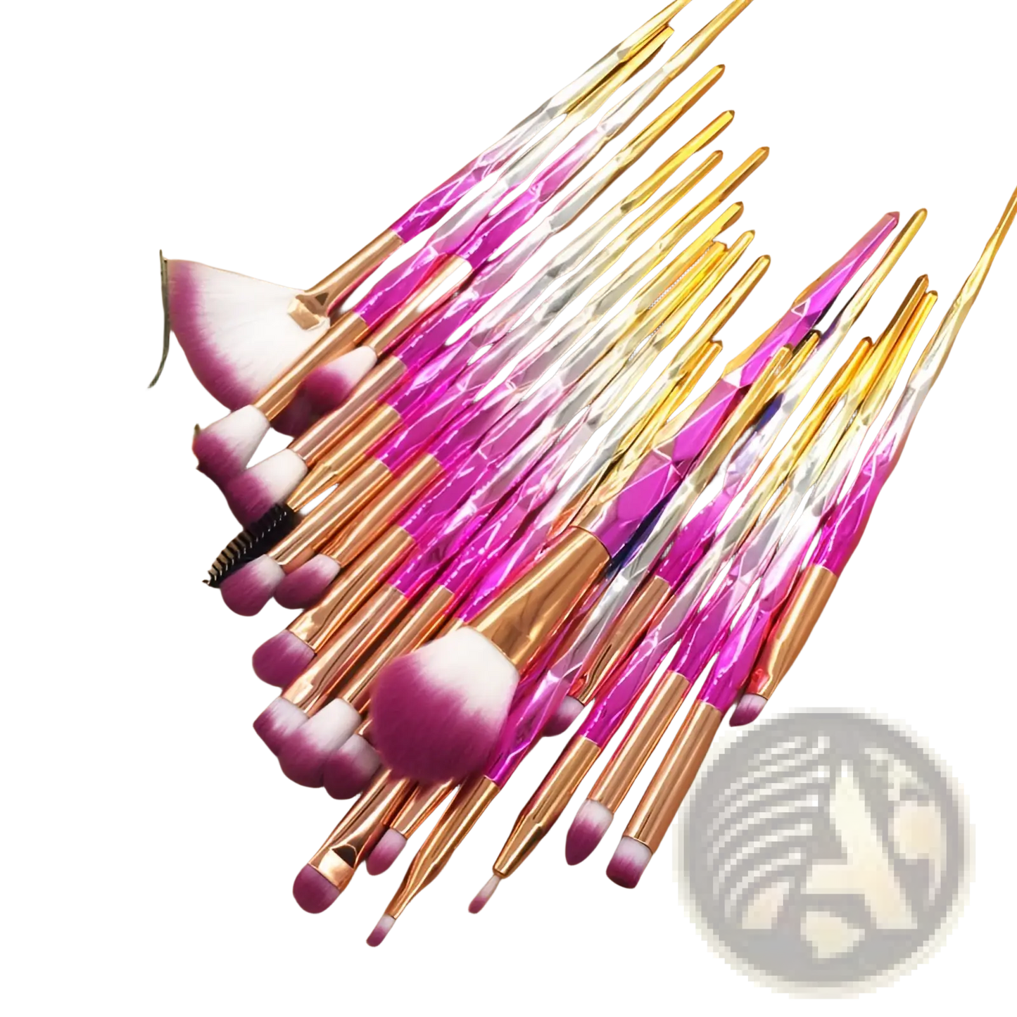 Makeup Brush Set 20 Piece Rose Gold and Glitter