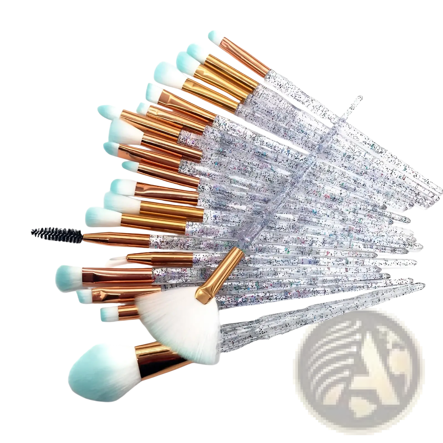 Makeup Brush Set 20 Piece Rose Gold and Glitter