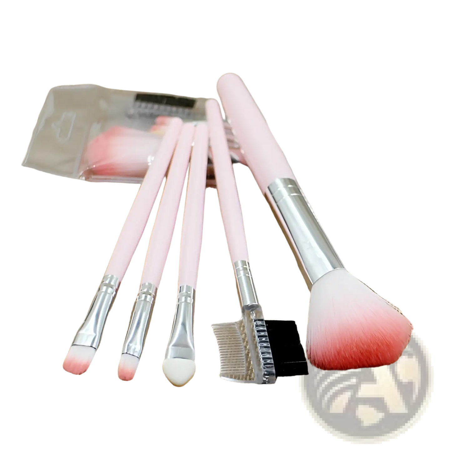 Makeup Brush Set 5 Piece Pink Gradient Bristle Tools