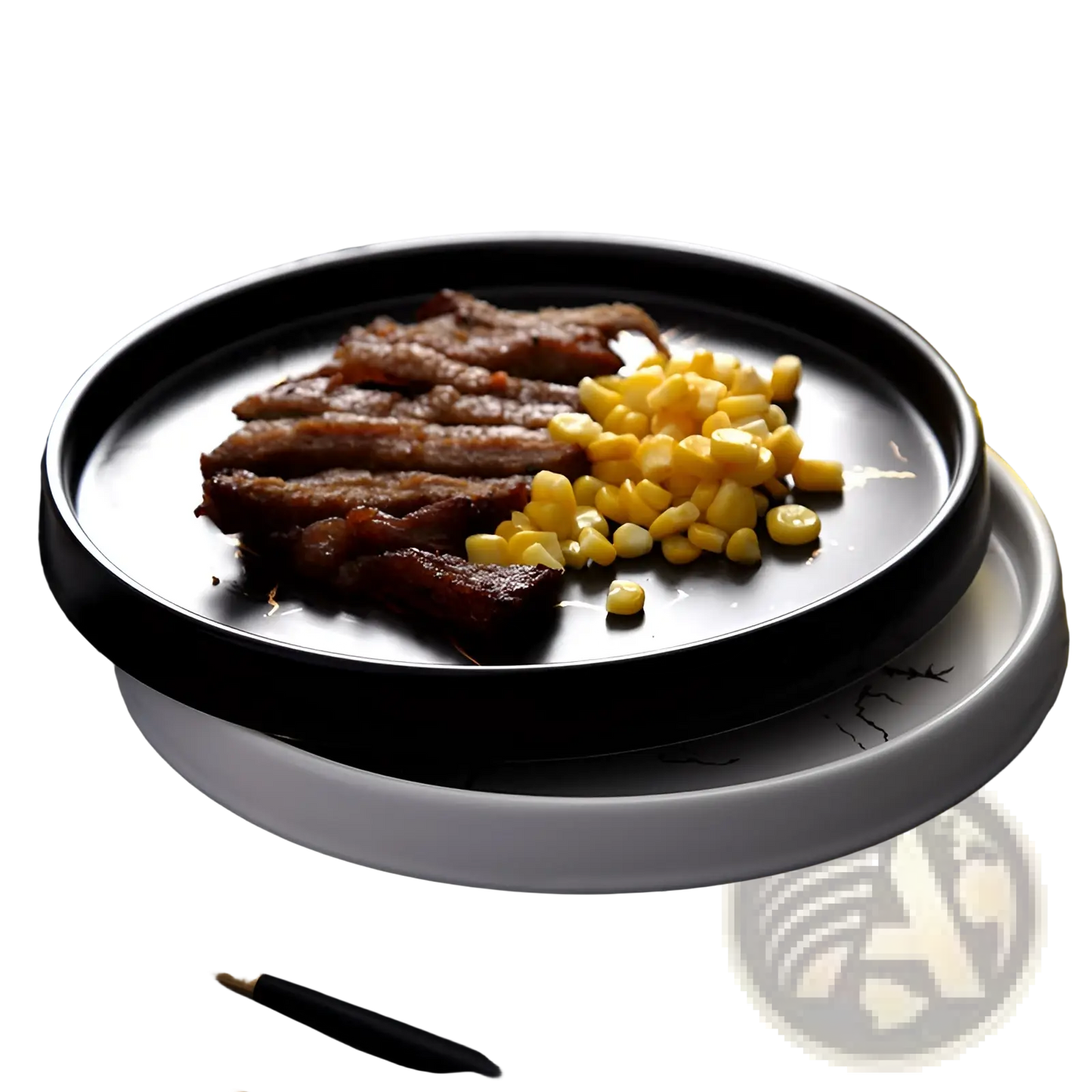 Marble Ceramic Plate with Gold Veining Tray