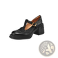 Mary Jane Shoes Chunky Heel Leather Platform Pumps