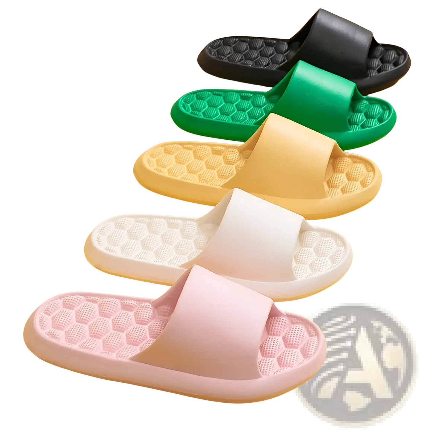 Massage Slippers Honeycomb Textured Rubber Slides
