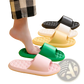 Massage Slippers Honeycomb Textured Rubber Slides