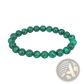 Matte Black and Green Malachite Elastic Bead Bracelet