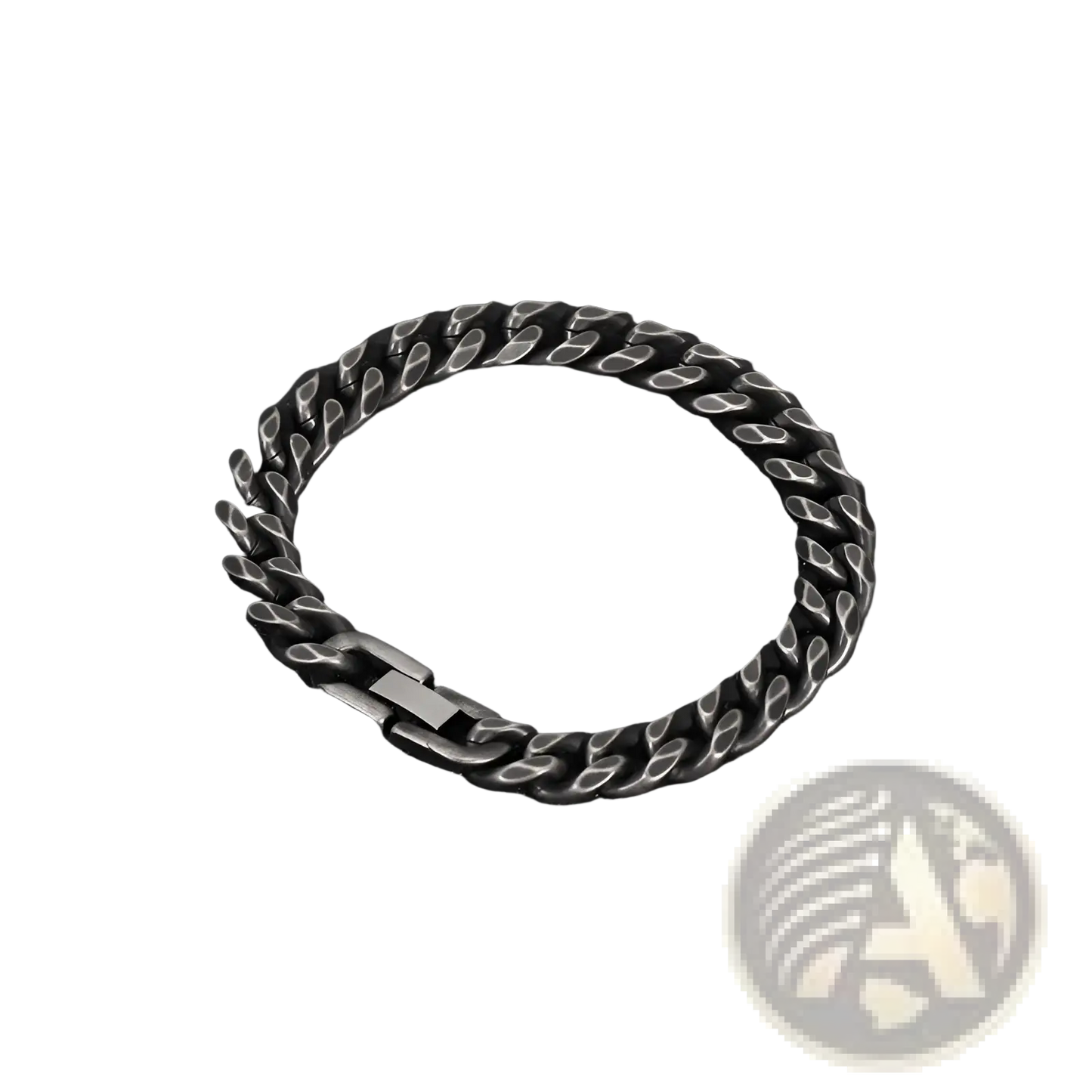Matte Black Stainless Steel Curb Chain Bracelet
