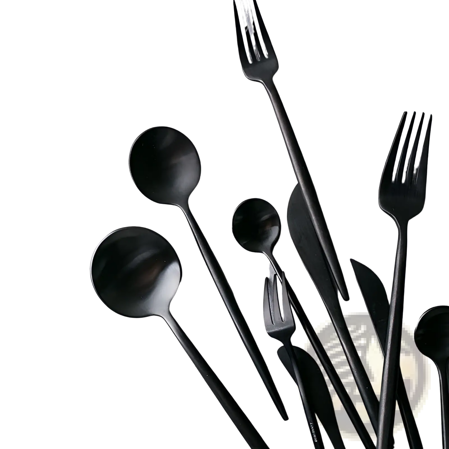 Matte Black Stainless Steel Cutlery 60 Piece Tableware Set