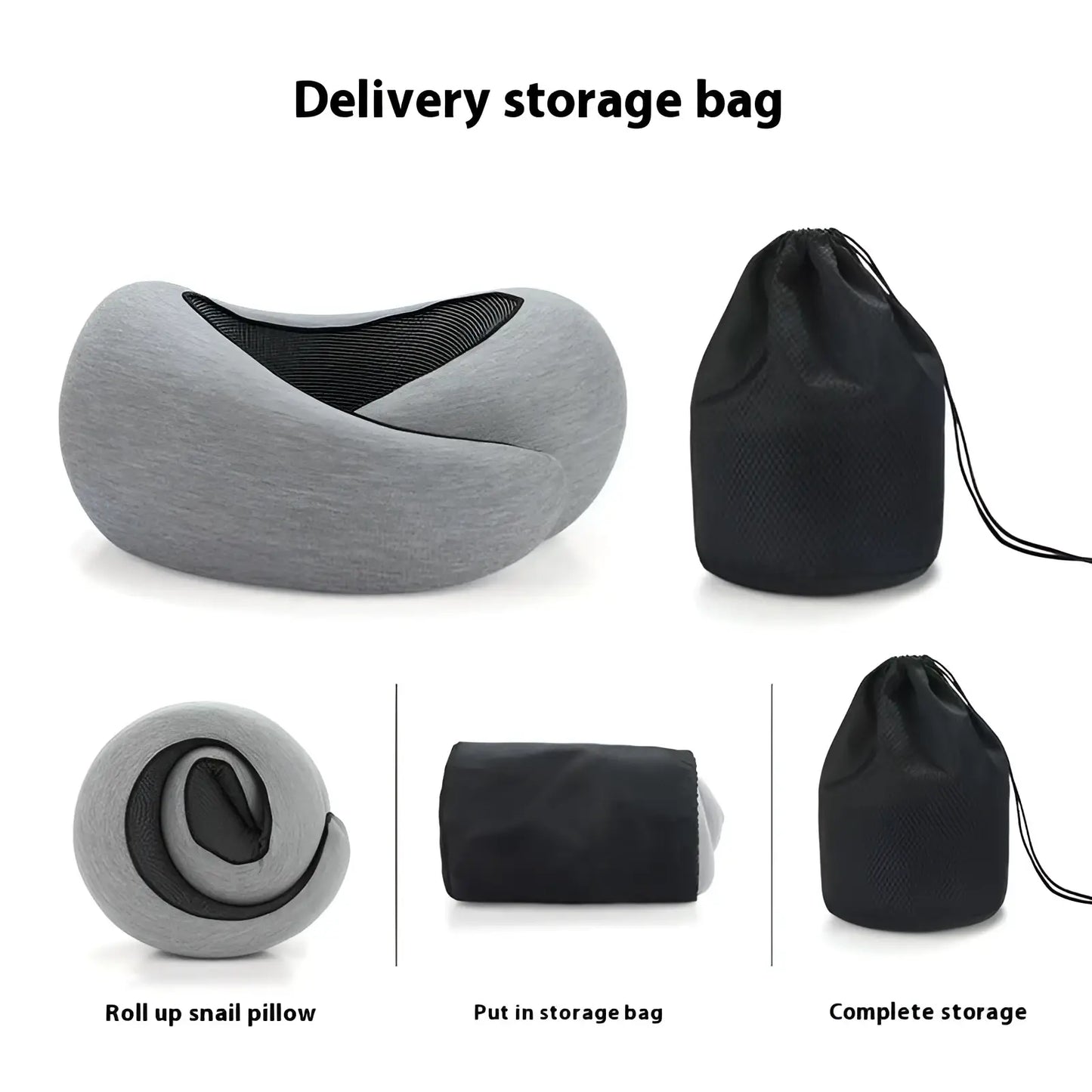 Memory Foam Travel Neck Pillow Adjustable Support