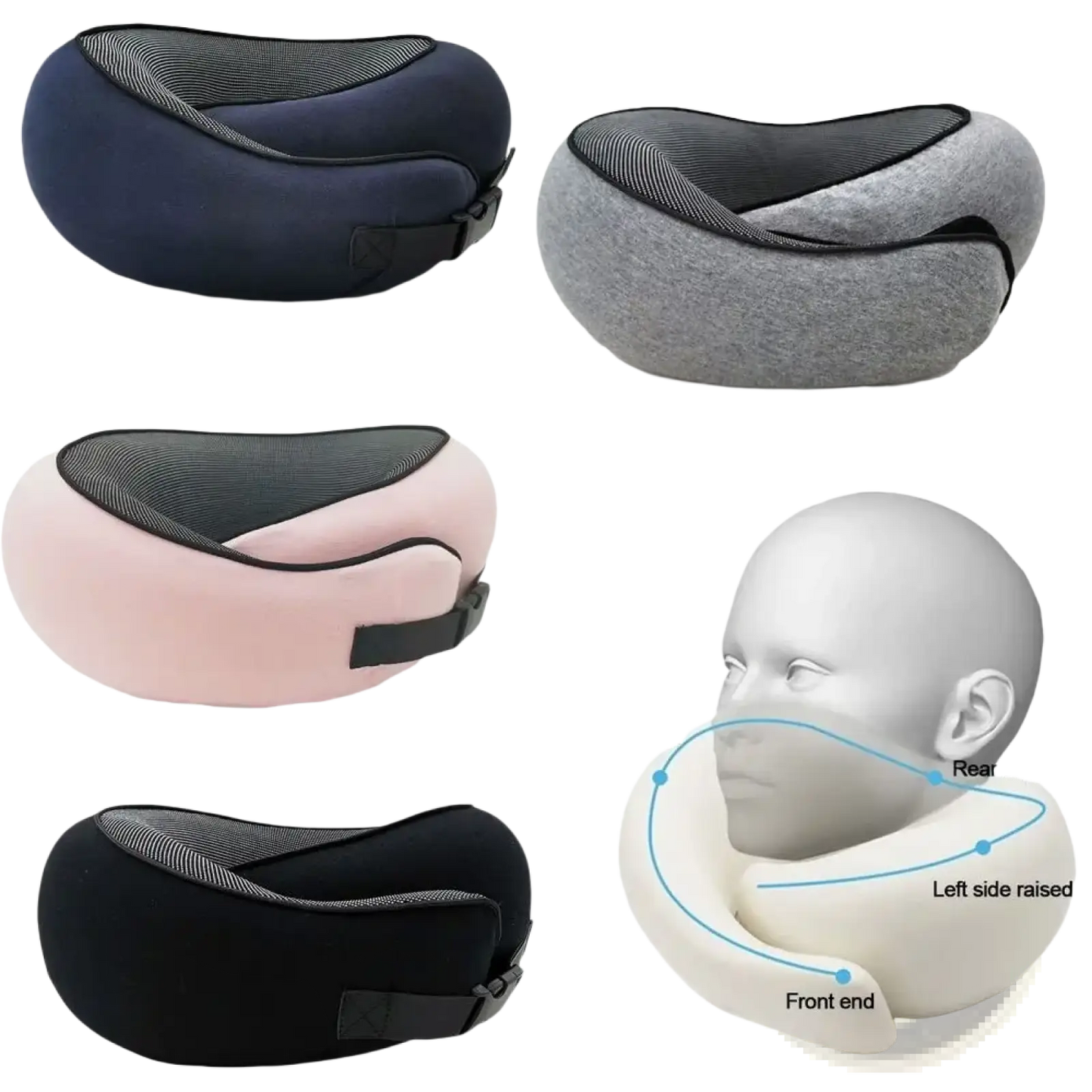 Memory Foam Travel Neck Pillow Adjustable Support