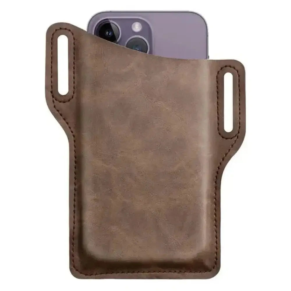 Genuine Leather Men's Belt Loop Phone Holster and Wallet Case