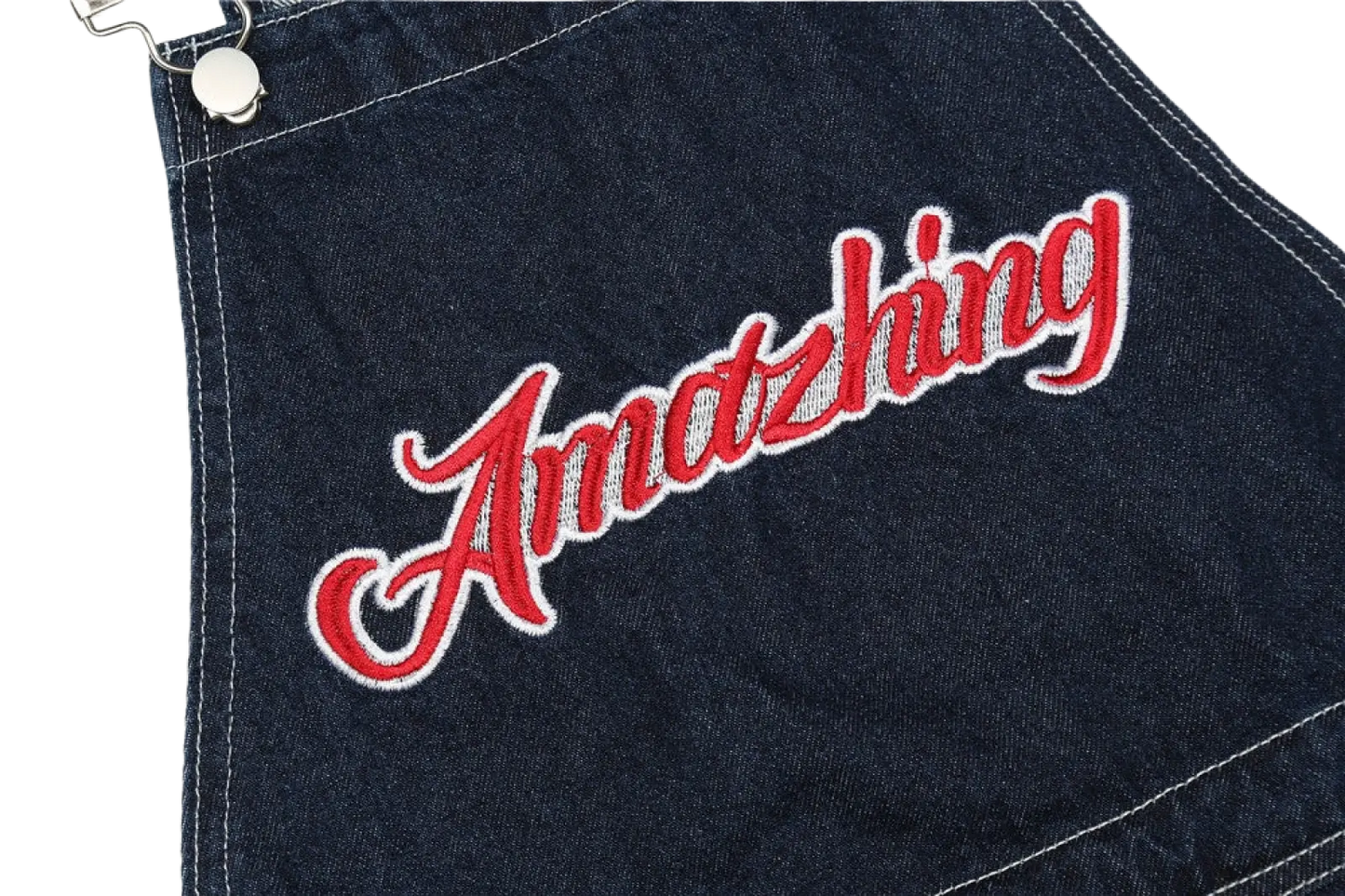 Men Embroidered Dark Blue Denim Overalls