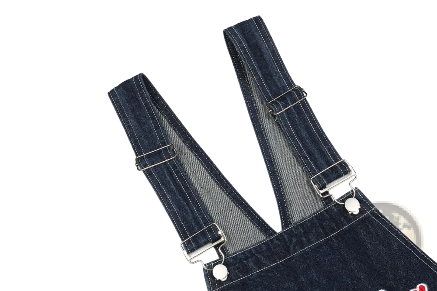 Men Embroidered Dark Blue Denim Overalls