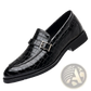 Men Leather Croco Loafers with Silver Buckle