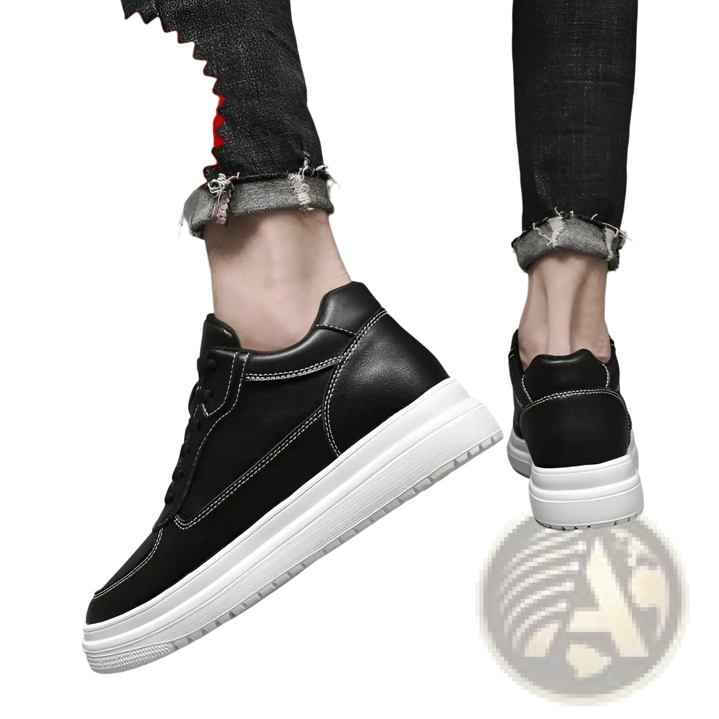 Men Leather Sneakers Platform Running Shoes
