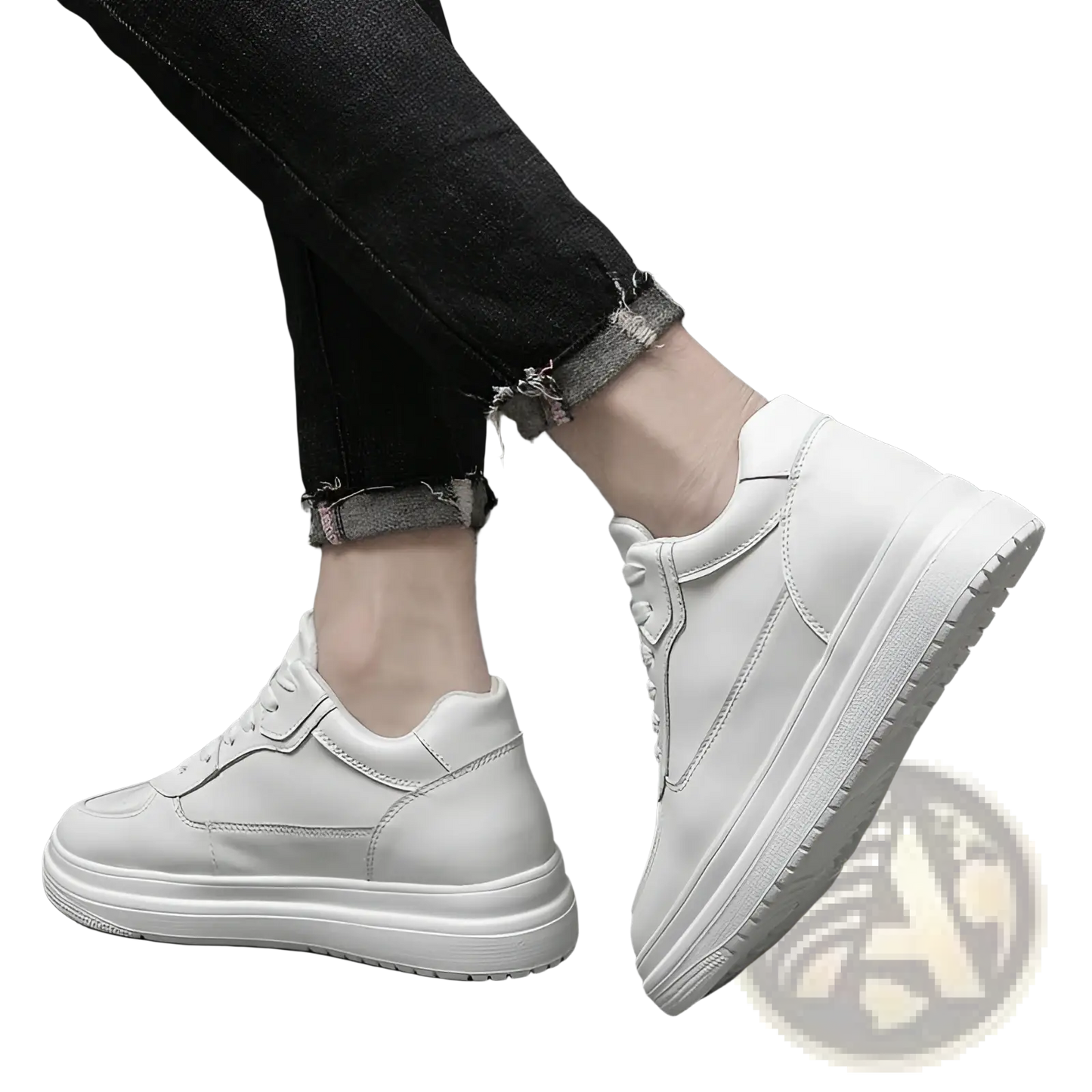 Men Leather Sneakers Platform Running Shoes