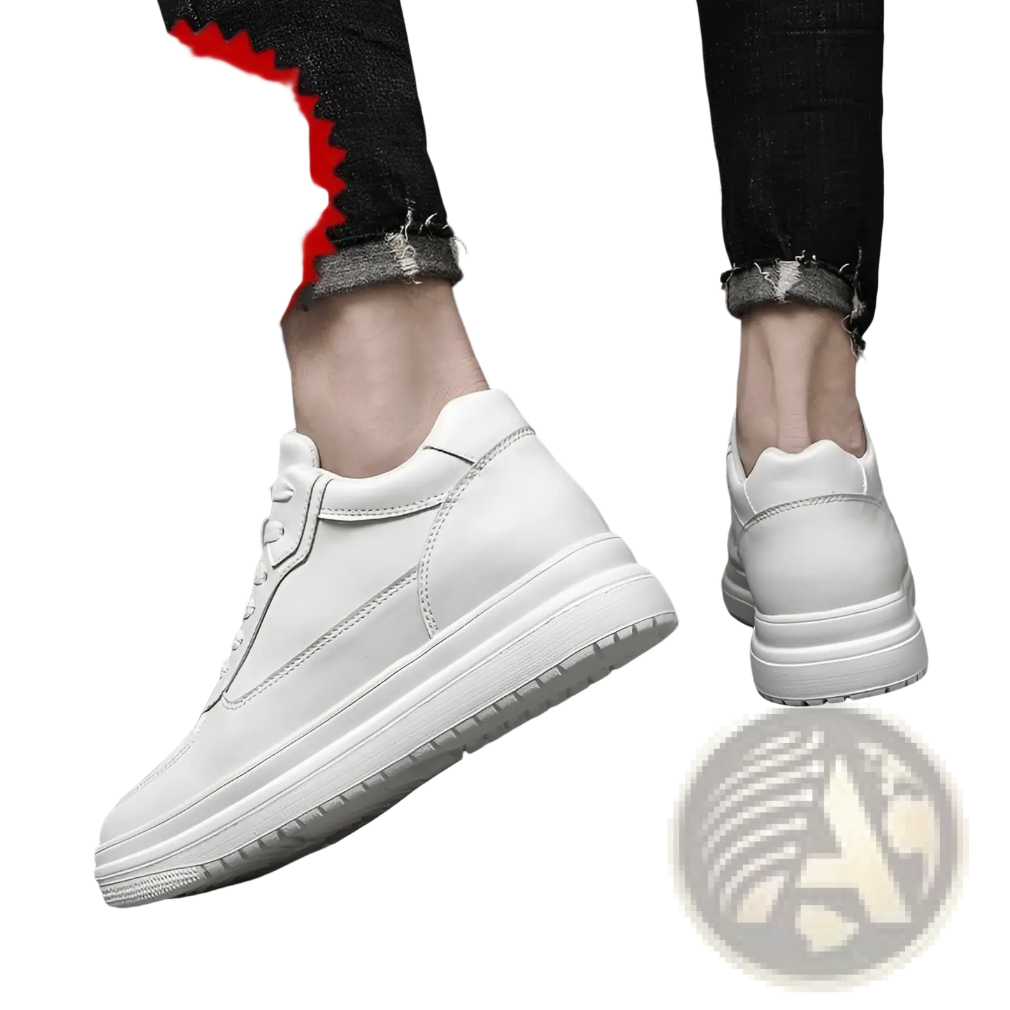 Men Leather Sneakers Platform Running Shoes