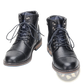 Men Leather Winter Boots with Navy Accents