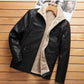 Men's Plus Size Faux Leather Jacket with Plush Fleece Lining