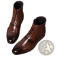 Men Winter Boots Leather Brogue Plush Warm Shoes
