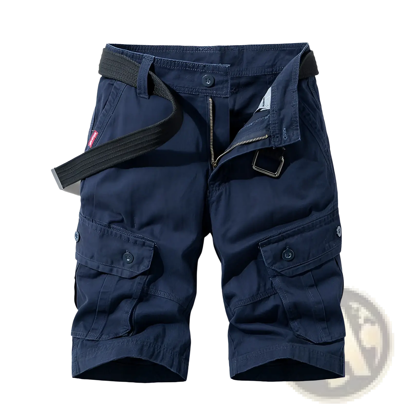 Men's 100% Cotton Straight Leg Cargo Shorts with Belt