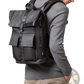 Men's 16 Inch Roll Top Laptop Backpack Black Nylon