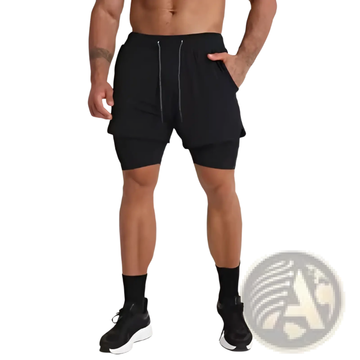 Men's 2-in-1 Breathable Quick Dry Athletic Training Shorts