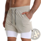 Men's 2-in-1 Breathable Quick Dry Athletic Training Shorts