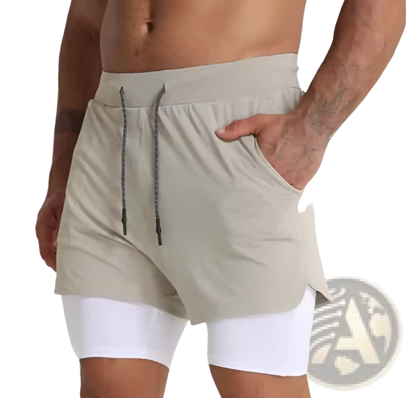 Men's 2-in-1 Breathable Quick Dry Athletic Training Shorts