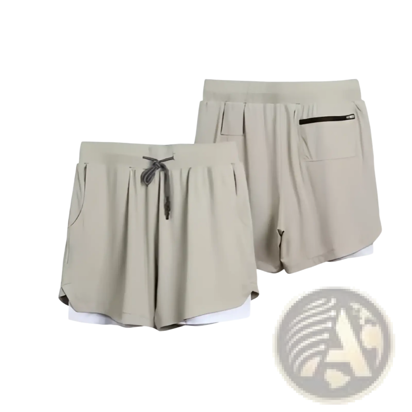 Men's 2-in-1 Breathable Quick Dry Athletic Training Shorts