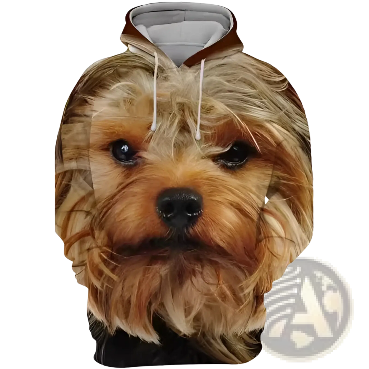 Men's 3d Dog Portrait Graphic Pullover Hoodie