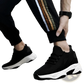 Men's Air Cushion Running Shoes Black Mesh Sneakers