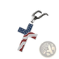 Men's American Flag Enamel Cross Stainless Steel Necklace