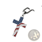 Men's American Flag Enamel Cross Stainless Steel Necklace