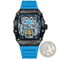 Men's Barrel Skeleton Automatic Mechanical Sport Watch