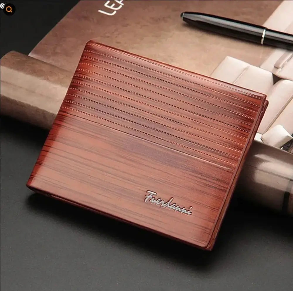 Fuerdanni Men's Perforated Leather Bifold Card Wallet