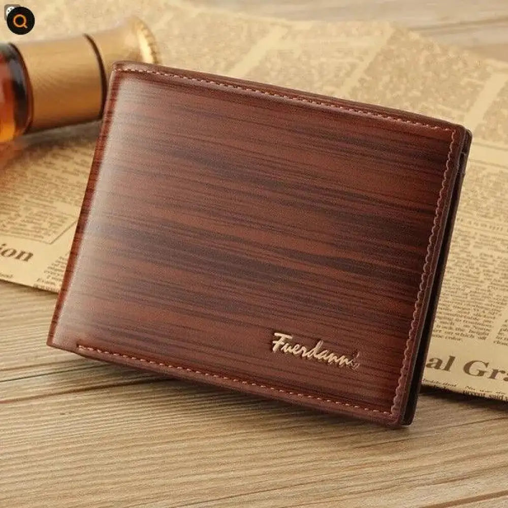 Fuerdanni Men's Perforated Leather Bifold Card Wallet